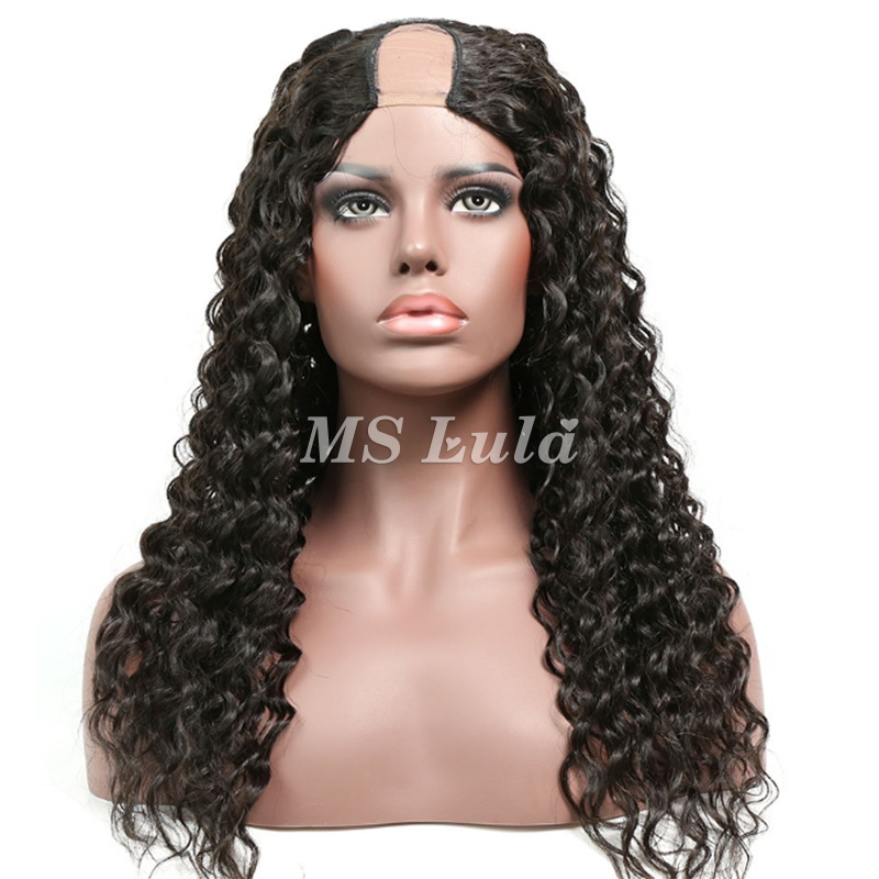 Virgin Human Hair Deep Wave U Part Wigs - 图片 2